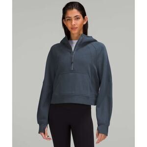 NWT Lululemon Scuba Oversized Half-Zip Hoodie Iron Blue & Gold Active Size XS/S